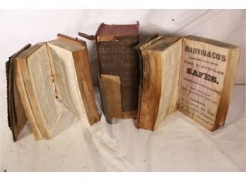 EARLY BOOK LOT OF 3 - BAD CONDTION AS SHOWN
