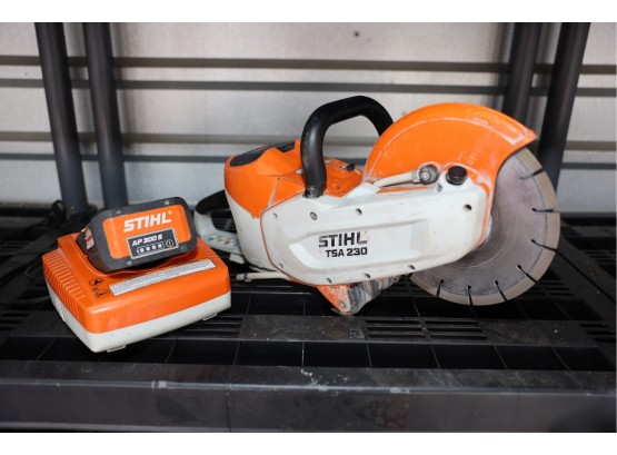 STIHL TSA230 CORDLESS ELECTRIC CUTOFF SAW WITH 2 BATTERIES AND CHARGER