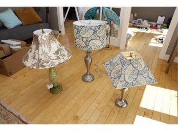 3 LAMPS WITH HIGH END LAMP SHADES