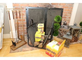 FIREPLACE TOOLS AND FIRESTARTING MATERIAL