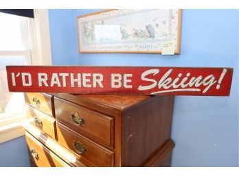 RED SKIING WALL HANGING