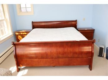 SLEIGH BED AND 2 SIDE TABLES MASTER BEDROOM