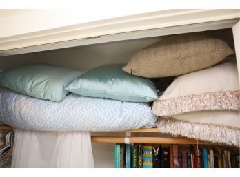 PILLOWS IN SPARE BEDROOM CLOSET TOP