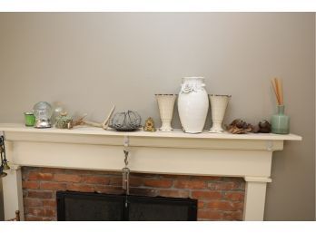 ALL ITEMS ON TOP OF FIREPLACE MANTLE