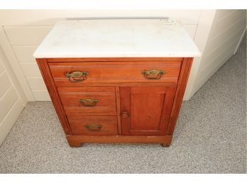 VINTAGE MARBLE TOP CABINET - LOVELY!