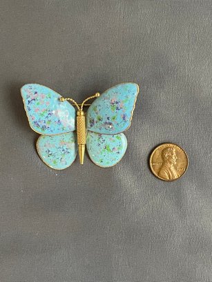 Vintage Enamel Butterfly Pin
