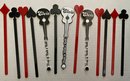 Vintage Collection Of Swizzle Bar Sticks Elvis Rock N Roll Hotel Cancun Glass Christmas Poinsetta