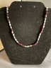 Garnet, Pearl, And Sterling Silver Necklace