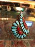 Native Turquoise And Coral Cuff