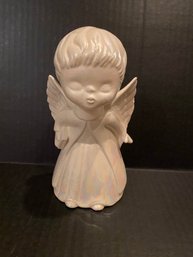 Vintage White Pearlescent Glazed Kissing Angel Shipping Available