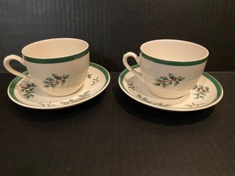 Vintage Christmas Tress Spode Cup & Saucer Set Of 2 Shipping Available