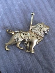 Vintage Carousel Lion Brooch