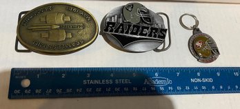 Vintage Belt Buckle Key Chain Raiders Football San Francisco 49ers Shipping Available