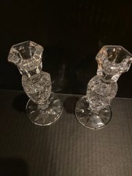 Vintage Set Of Crystal Candlesticks Shipping Available
