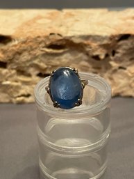 Vintage Sterling Blue Glass Ring