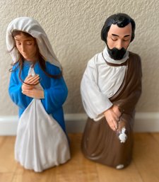 Vintage Mary And Joseph Nativity Christmas Empire Plastic Mold Shipping Available