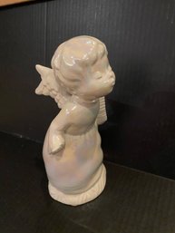 Vintage Pearlescent White Glazed Kissing Angel Shipping Available