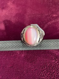 .925 Pink Onyx Ring
