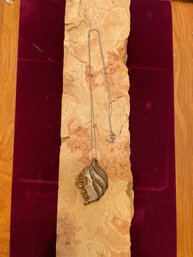 Vintage Mother Of Pearl And Citrine Pendant