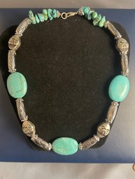 Turquoise And Howlite Necklace