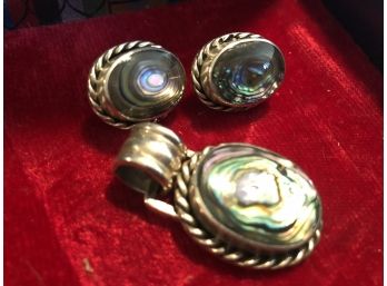 Sterling And Abalone Set