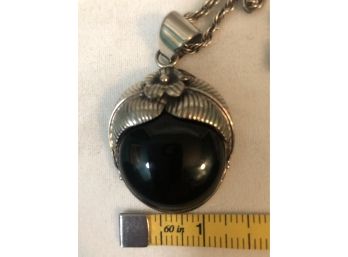 Onyx And Sterling Pendant
