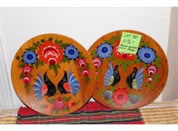 Hand Pained Wood Plates