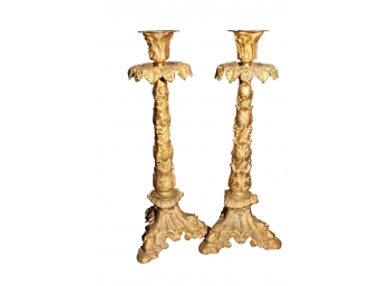 Brass Candle Stick Pair