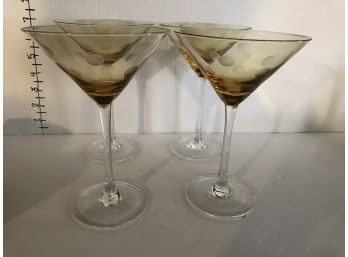 Amber Martini Glasses