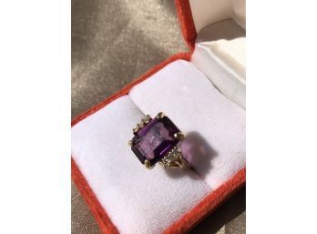 Costume Amathyst Cocktail Ring
