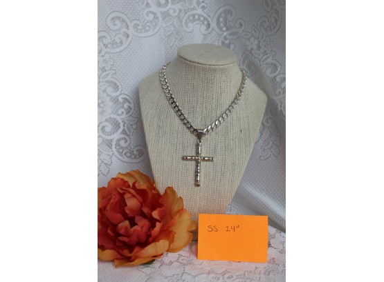 Sterling Cross And Chain