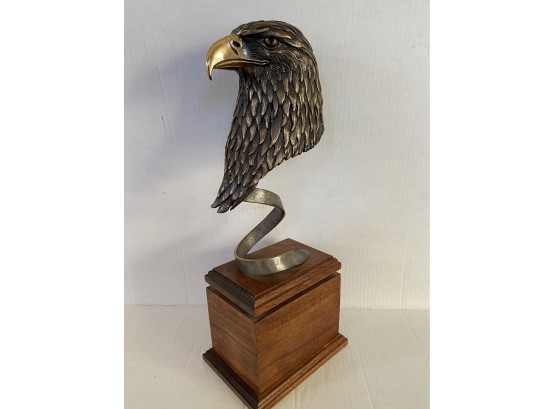 Colorado Artist Rick Willits Poised Solid Brass Fine Art Eagle Sculpture