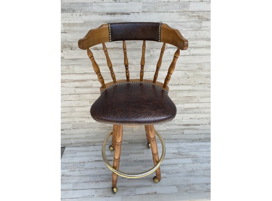 Vintage Mid Century Captain Chair Kitchen Barroom Bar Stools - Set Of 3