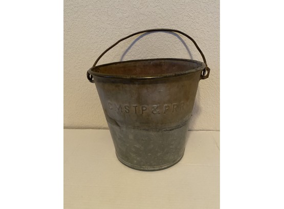 Vintage Metal Railroad Bucket The Chicago, Milwaukee, St. Paul And Pacific Railroad Bucket