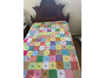 Vintage Boho Patchwork Fabric Quilt Bed Spread