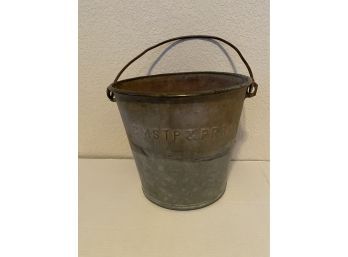 Vintage Metal Railroad Bucket The Chicago, Milwaukee, St. Paul And Pacific Railroad Bucket