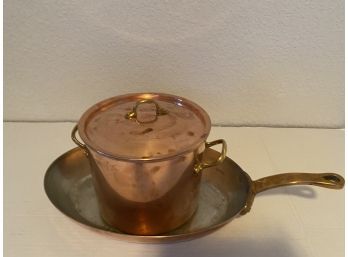 Copper Pots - Portugal Hammer Schlemmer - Copper Skillet  - Copper Pot