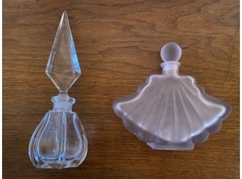 Vintage Glass Perfume Bottles - Fan Shape - Lead Crystal Clear Glass Perfume Bottle