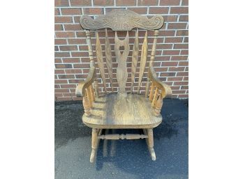 Vintage Solid Oak Wood Rocking Bedroom Kitchen Living Room Chair