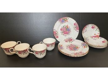 Crownforsd Fine Bone China Cups Saucers Small Plates Made In England