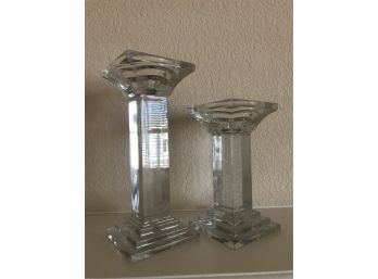 LEAD CRYSTAL CANDLE HOLDERS