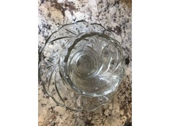 CRYSTAL BOWL AND PLATE (LARGE AND HEAVY)