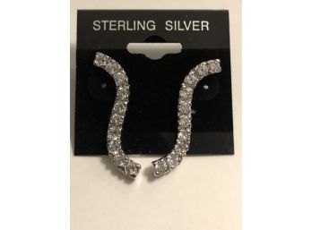 STERLING AND CZ EARRINGS
