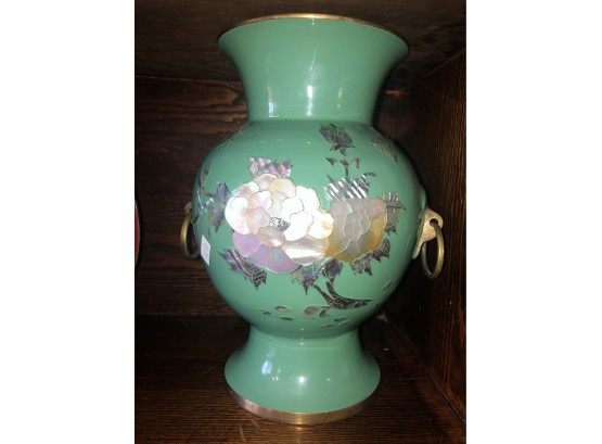 Mint Green Enamel Vase