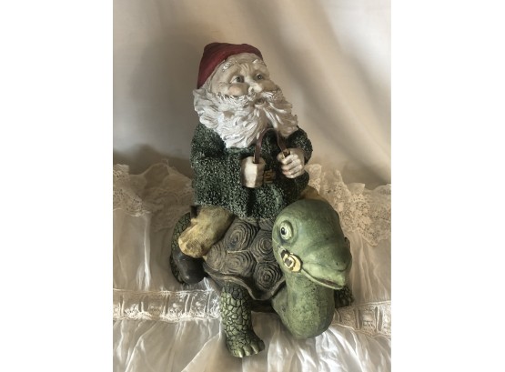Santa Riding A Turtle