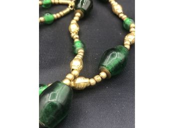 Vintage Long Glass Beaded Necklace