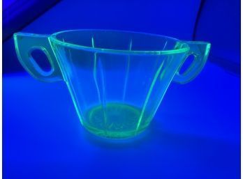 Uranium  Glass Double Handle Cup