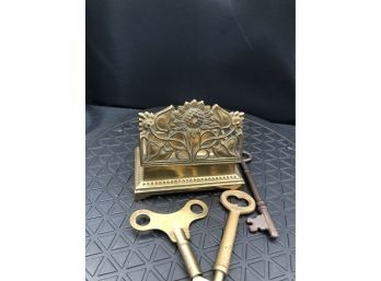 Brass Trinket Box And Keys