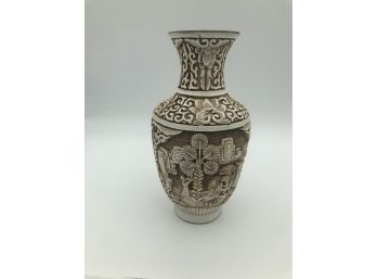 Carved  Japanese 'IVORY DYNASTY' Vase (ON22)