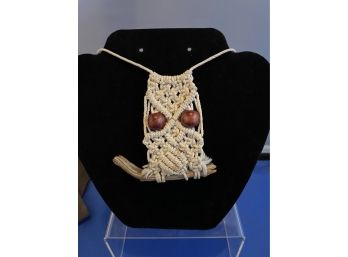 Cloth Owl Necklace